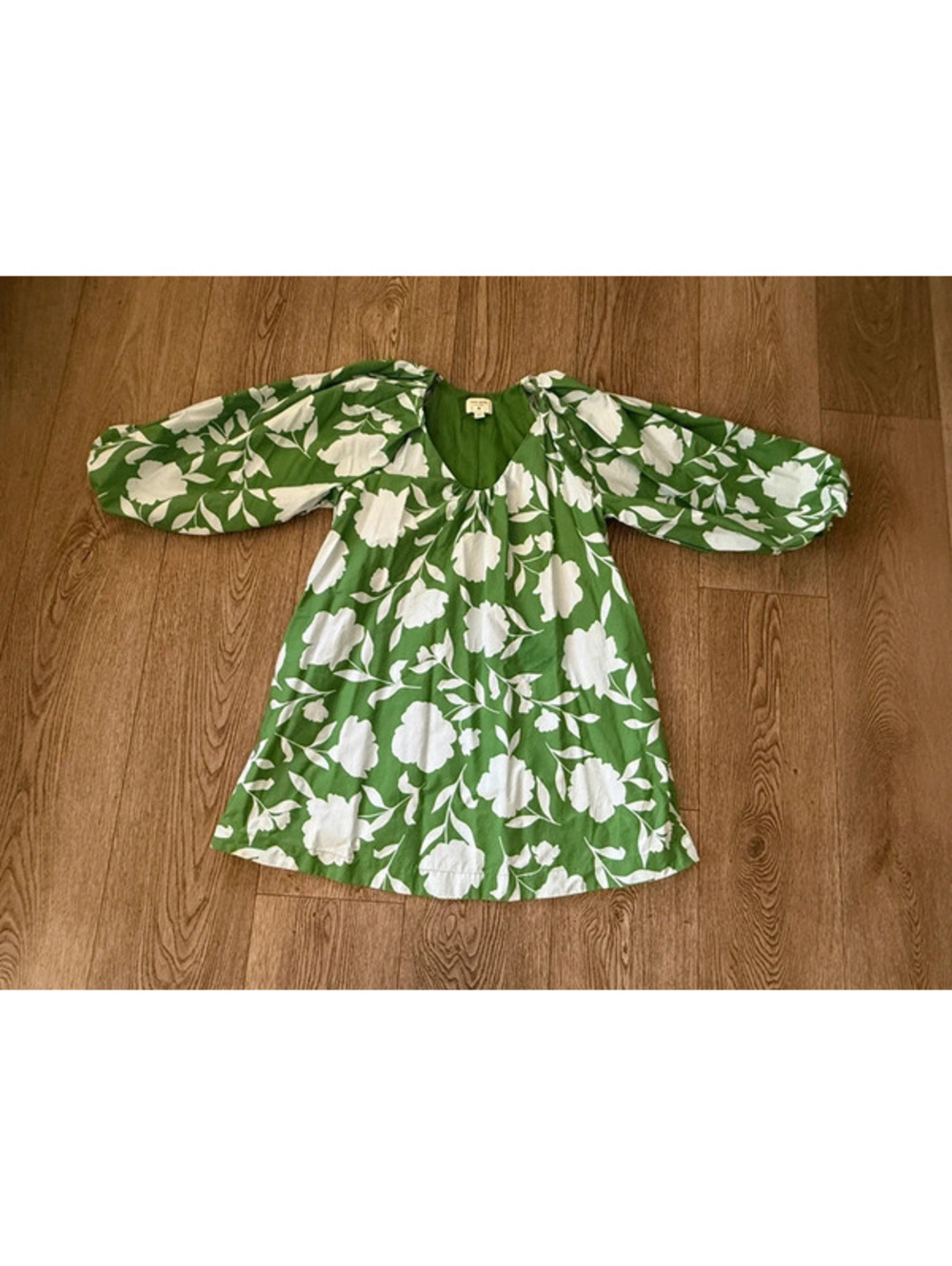 Kate Spade x Target Green Floral Puff Sleeve Mini Dress Size S